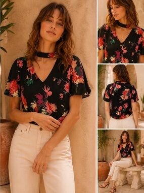 Anthropologie Spring Floral Blouse
